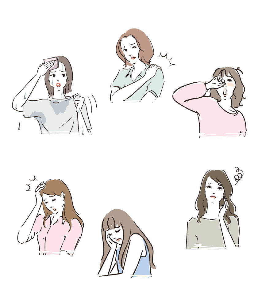 のぼせ・ほてり・肩こり・不眠・頭痛・疲れ・イライラなどの悩み